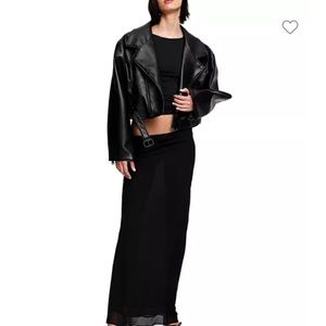 Lioness Staten Island faux leather moto jacket